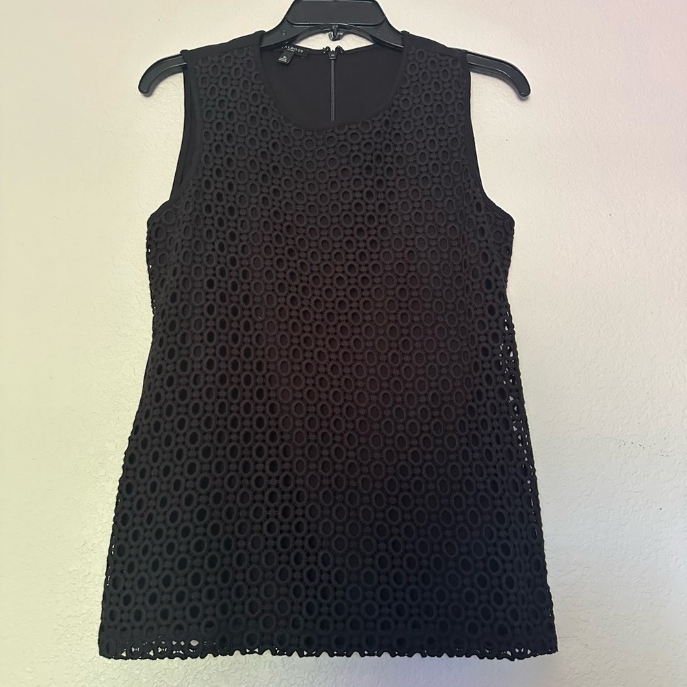 Talbots Black Eyelet Detail Top